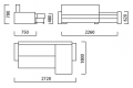 Угловой диван ЕвроШаг - размеры