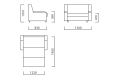 Диван Классика 2Д раскладушка - размеры