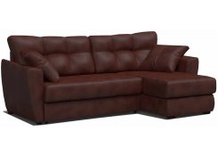 Угловой диван-еврокнижка Амстердам экокожа (Коричневый)