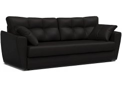 Прямой диван Амстердам экокожа (Черный)