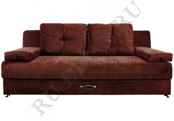 Прямой диван Амстердам Мини Люкс коричневый – отзывы покупателей фото 1