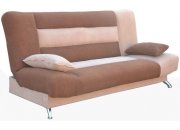 Прямой диван Лодочка бежево-коричневая