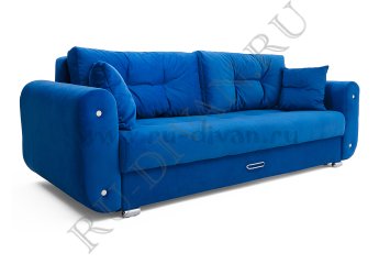 Прямой диван Вега синий фото 1